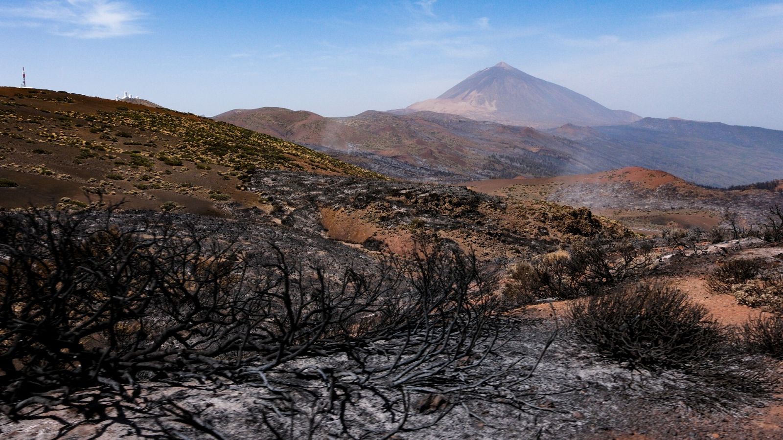 El Parque Nacional del Teide a finales de agosto de 2023 tras el paso del incendio forestal