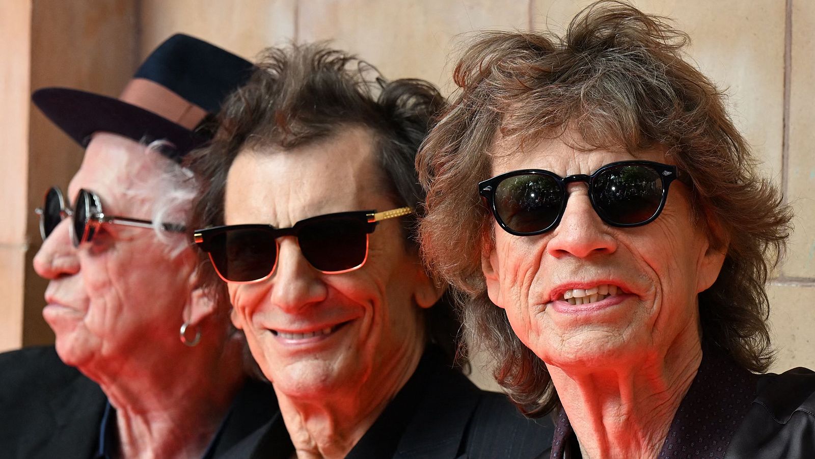 Keith Richards, Ron Wood y Mick Jagger, en la presentación de "Hackney Diamonds".
