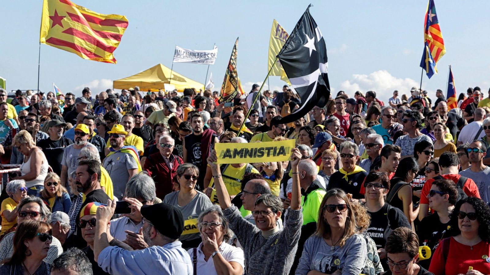 Acto de campaña de ERC frente a la cárcel de Lledoners, en 2019