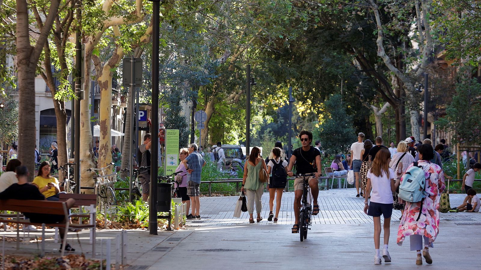 Els vianants passejant pel Consell de Cent de Barcelona