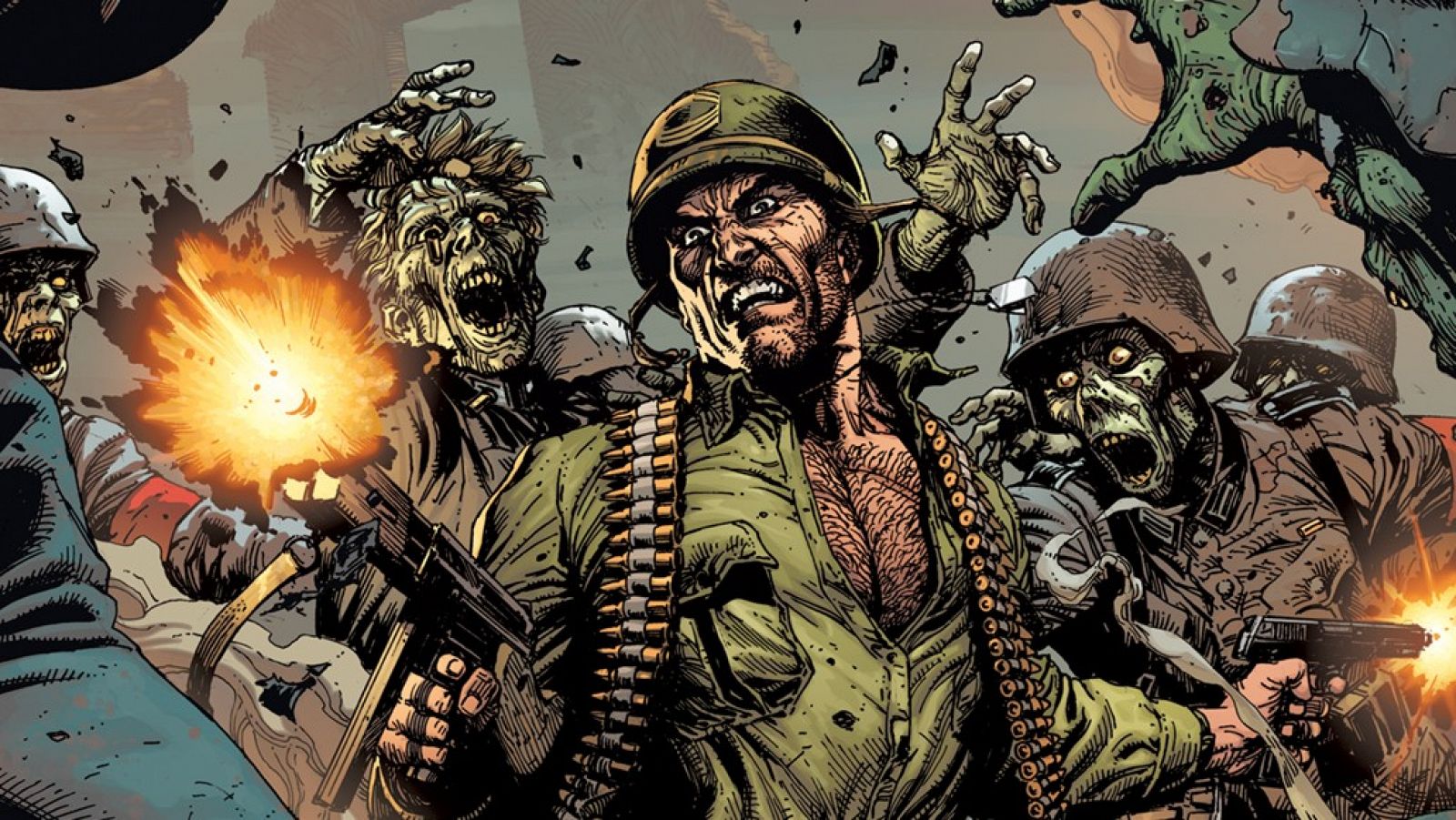 Detalle de una portada de 'Sgto. Rock contra el ejército de los muertos'