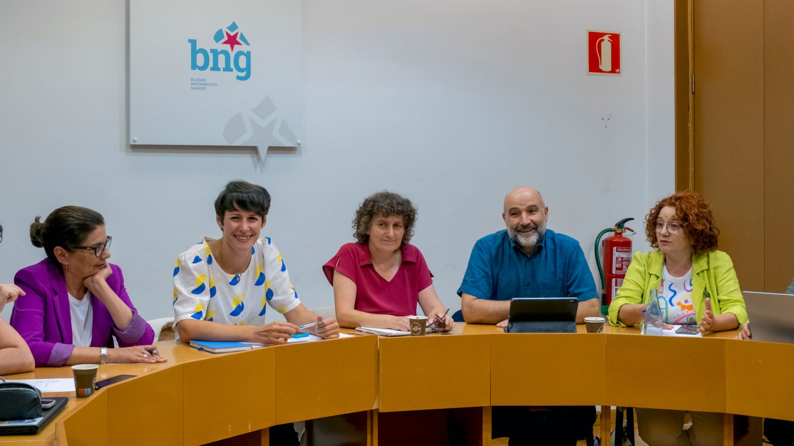 La líder del BNG, Ana Pontón, en una reunión de la Ejecutiva del partido.