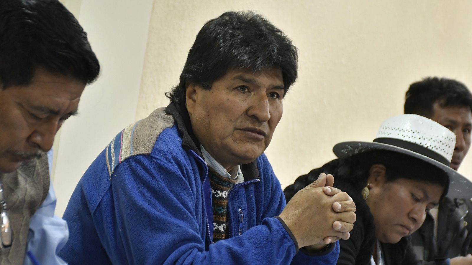 El expresidente Evo Morales en una reunión del Movimiento Al Socialismo en junio