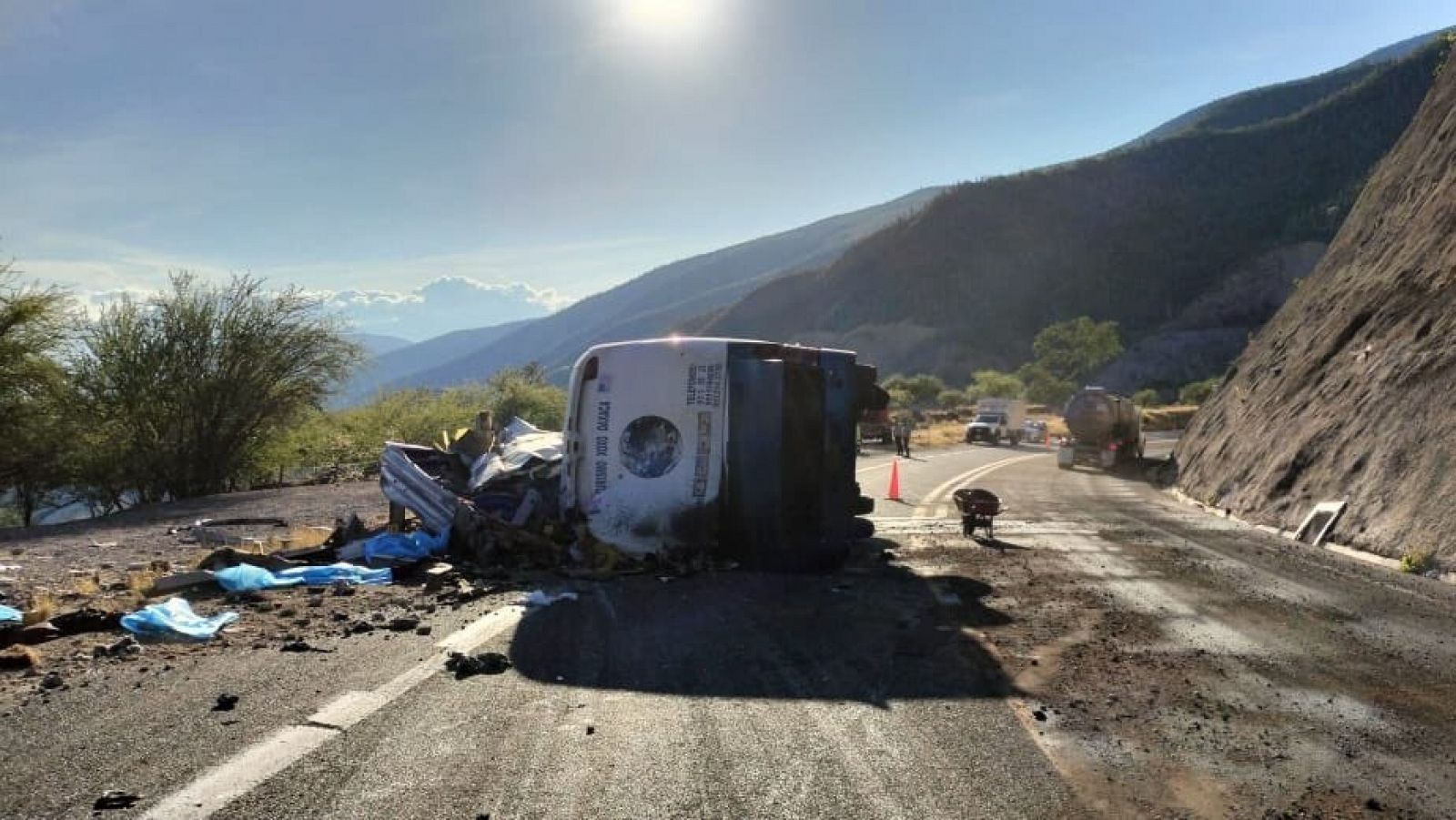 Imagen del estado del autobús tras el accidente