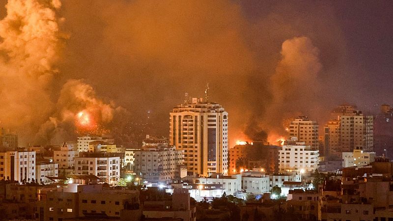 Guerra de Israel, última hora: imagen de un bombardeo israelí sobre Palestina