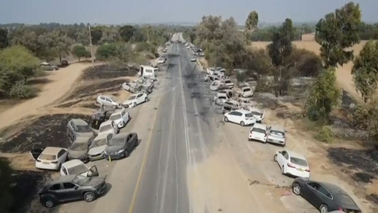 Imagen que dejó el ataque de Hamás a un festival de música cerca de la frontera con Gaza