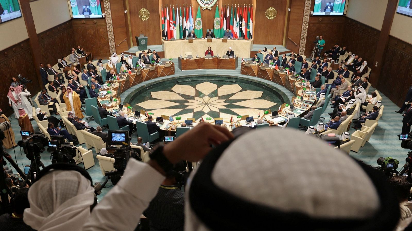 Vista general mientras los ministros de Asuntos Exteriores de la Liga Árabe se reúnen para debatir el conflicto palestino-israelí