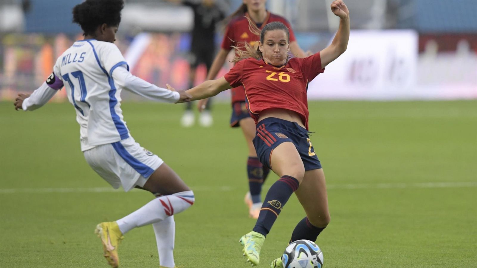 Laia Codina, en un partido de la selección