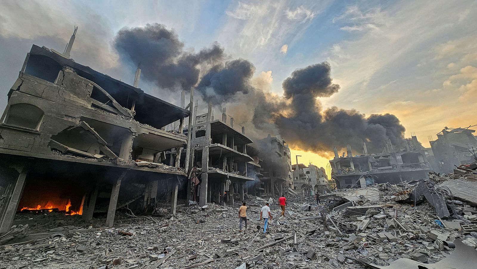 Restos de un edificio en la Franja de Gaza