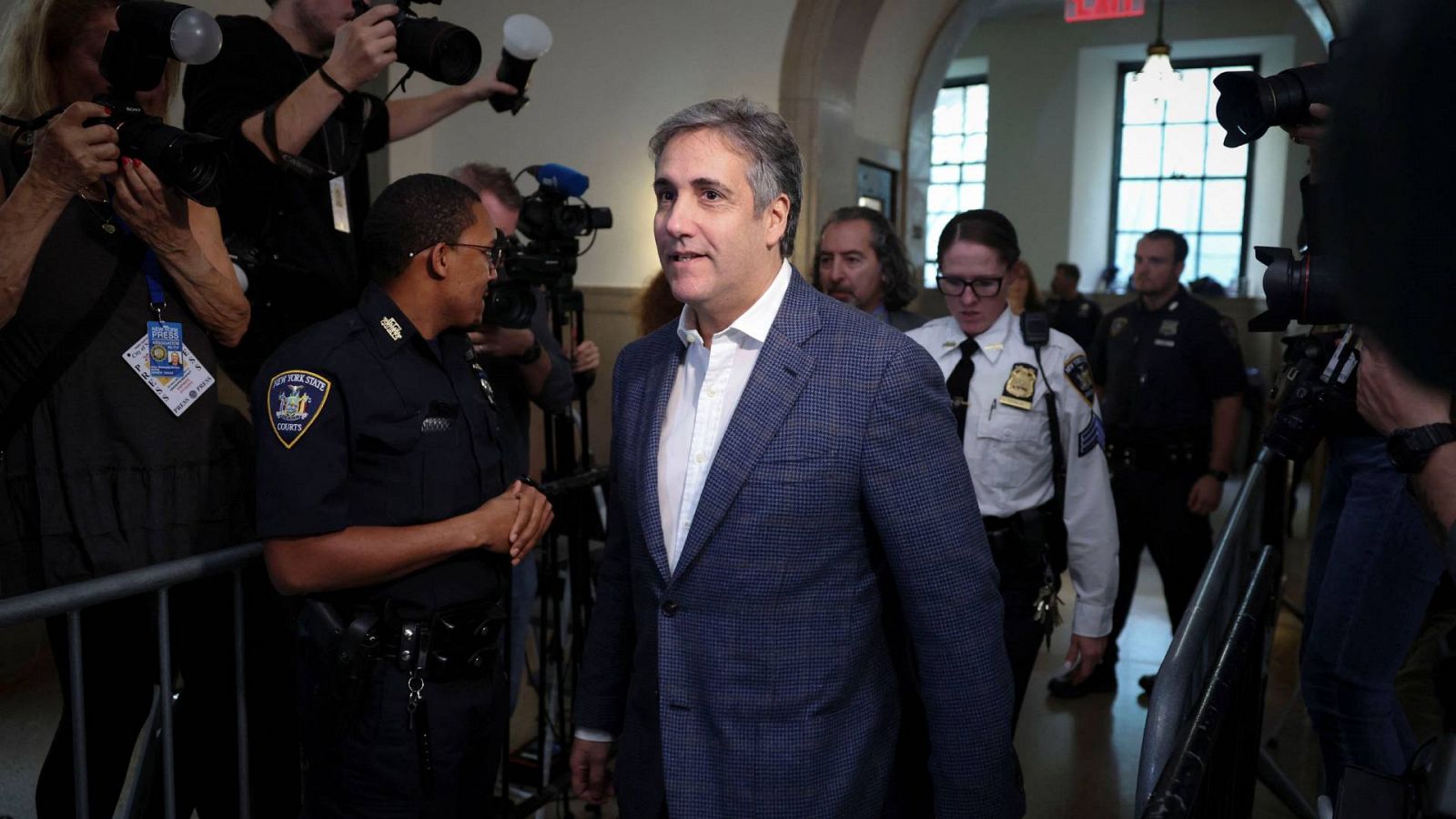 Michael Cohen, asiste al juicio por fraude civil de la Organización Trump, en la Corte Suprema del Estado de Nueva York