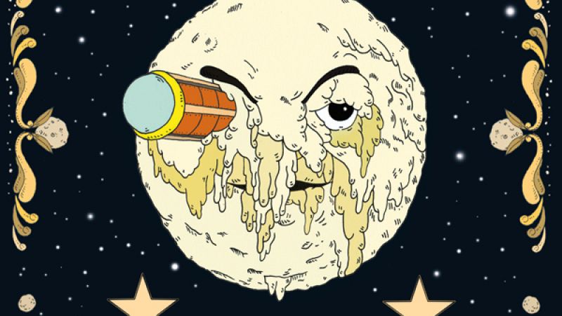 Detalle de la portada de 'Viaje a la Luna'