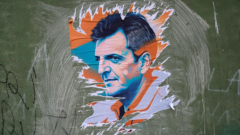 Un cartel de la campaña electoral presidencial del ministro de Economía, Sergio Massa