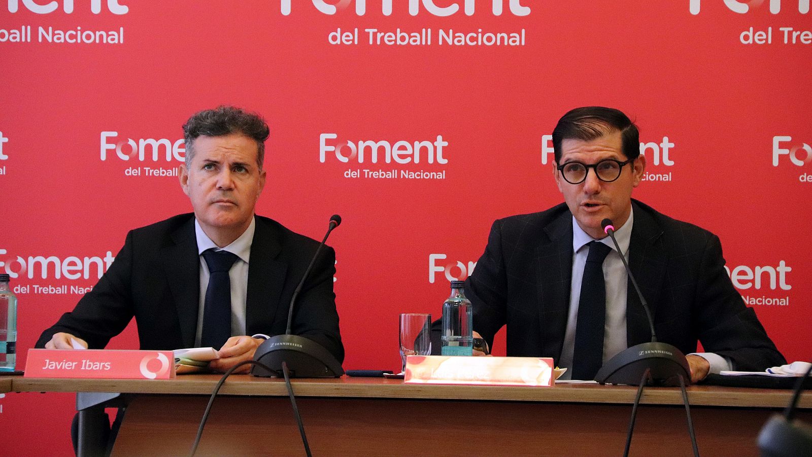 Javier Ibars i Lluís Pérez compareixen en roda de premsa a Foment del Treball