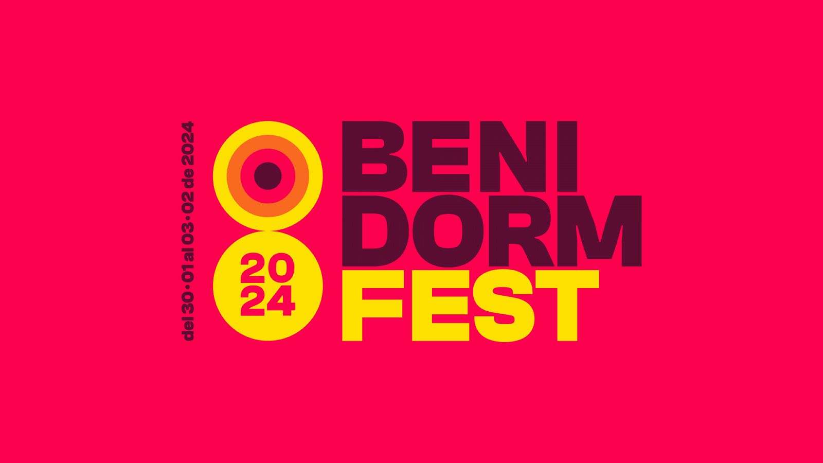 Nuevo logotipo del Benidorm Fest 2024 con fondo rojo