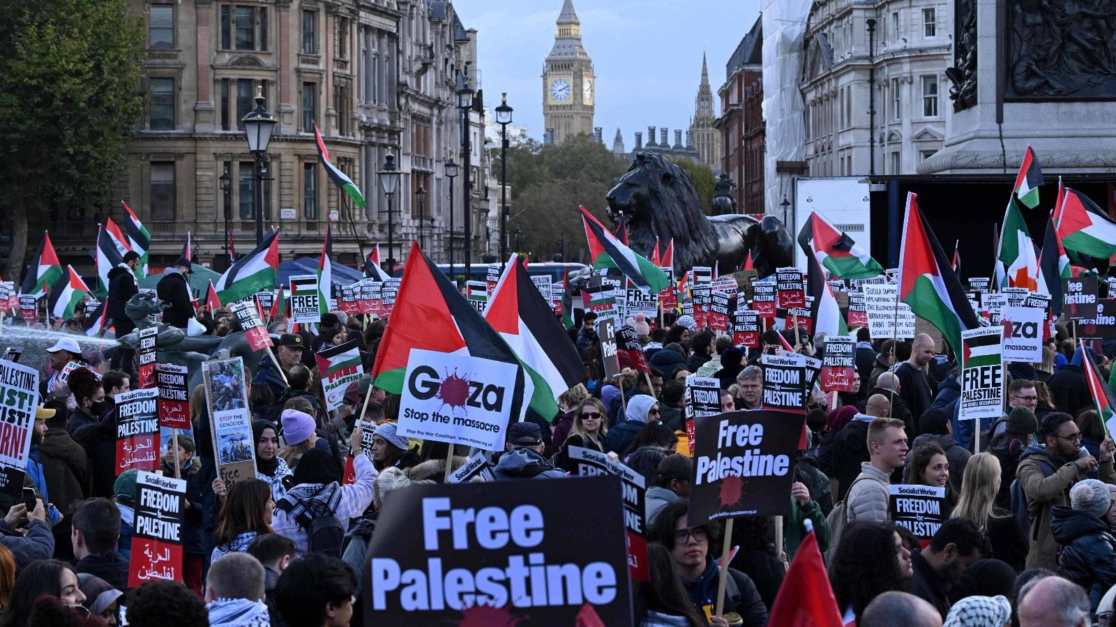 Protesta en Londres en favor de Palestina