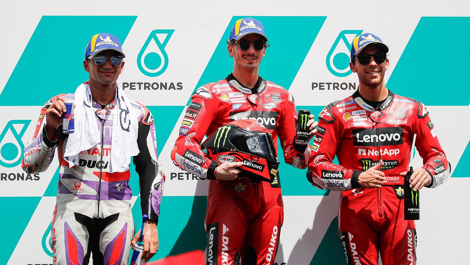 GP Catar MotoGP: Jorge Martín, Pecco Bagnaia y Enea Bastianini