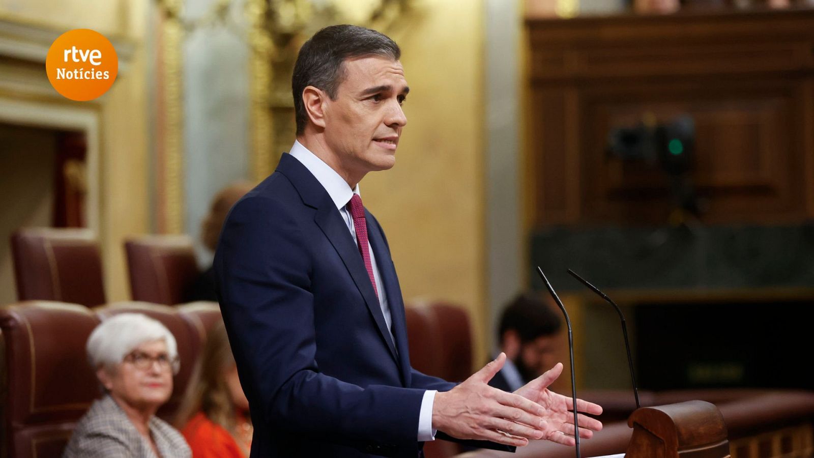 Pedro Sánchez intervé en el debat d'investidura al Congrés