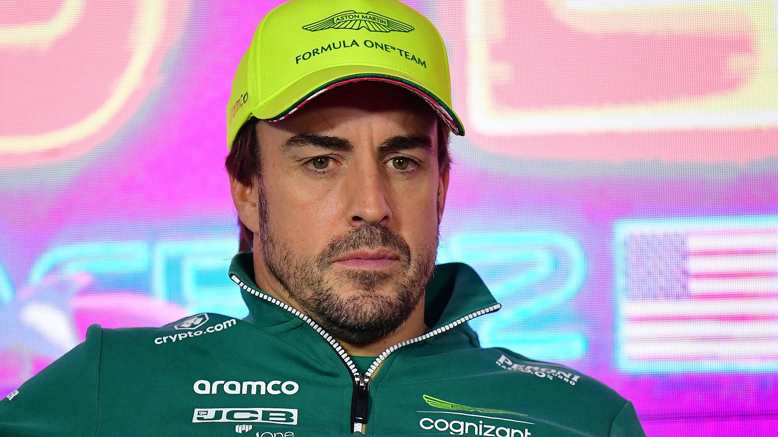 Fernando Alonso atiende a la prensa antes del GP de Las Vegas