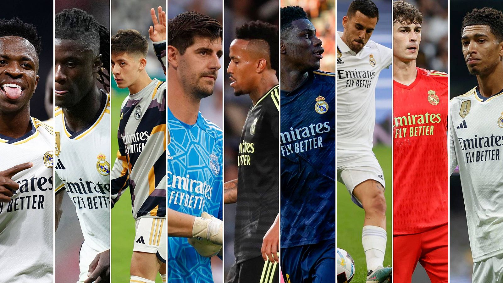 Fotomontaje con todos los lesionados del Real Madrid en noviembre de 2023.