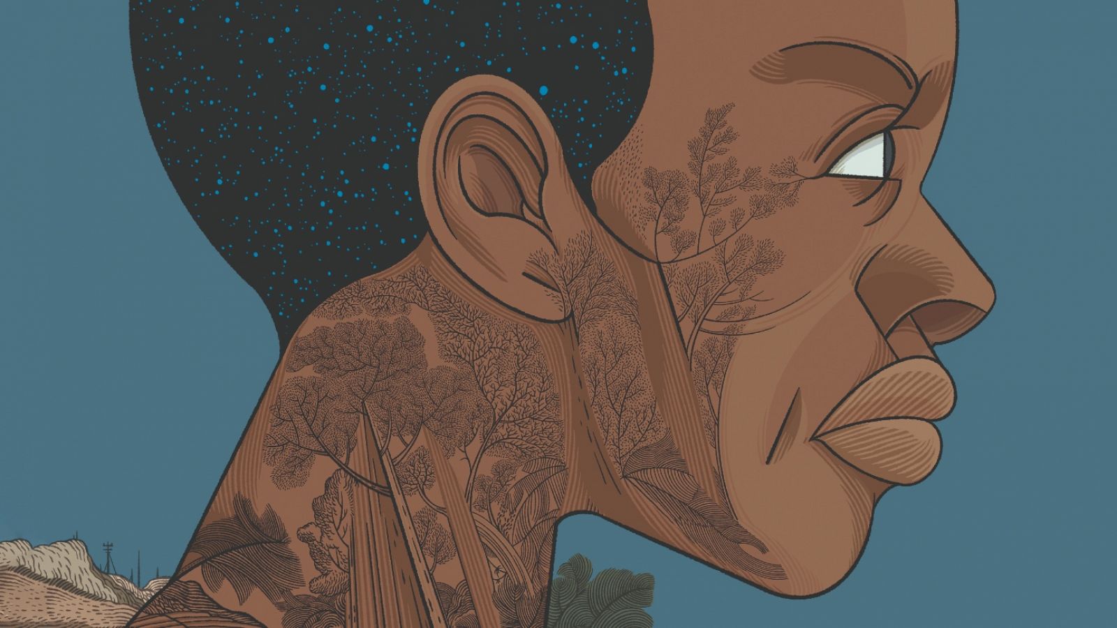 Detalle de la portada de 'El cielo en la cabeza'