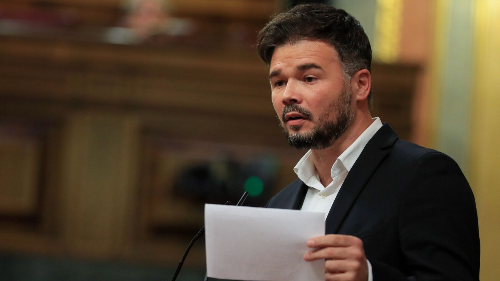 El portavoz de ERC, Gabriel Rufián, en un pleno en el Congreso