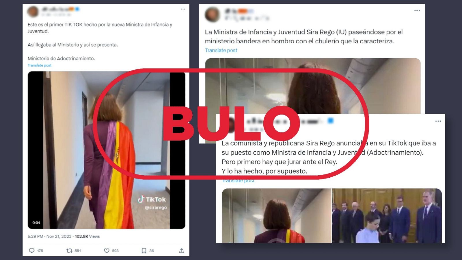 El vídeo de Sira Rego con una bandera republicana no es actual, es de abril