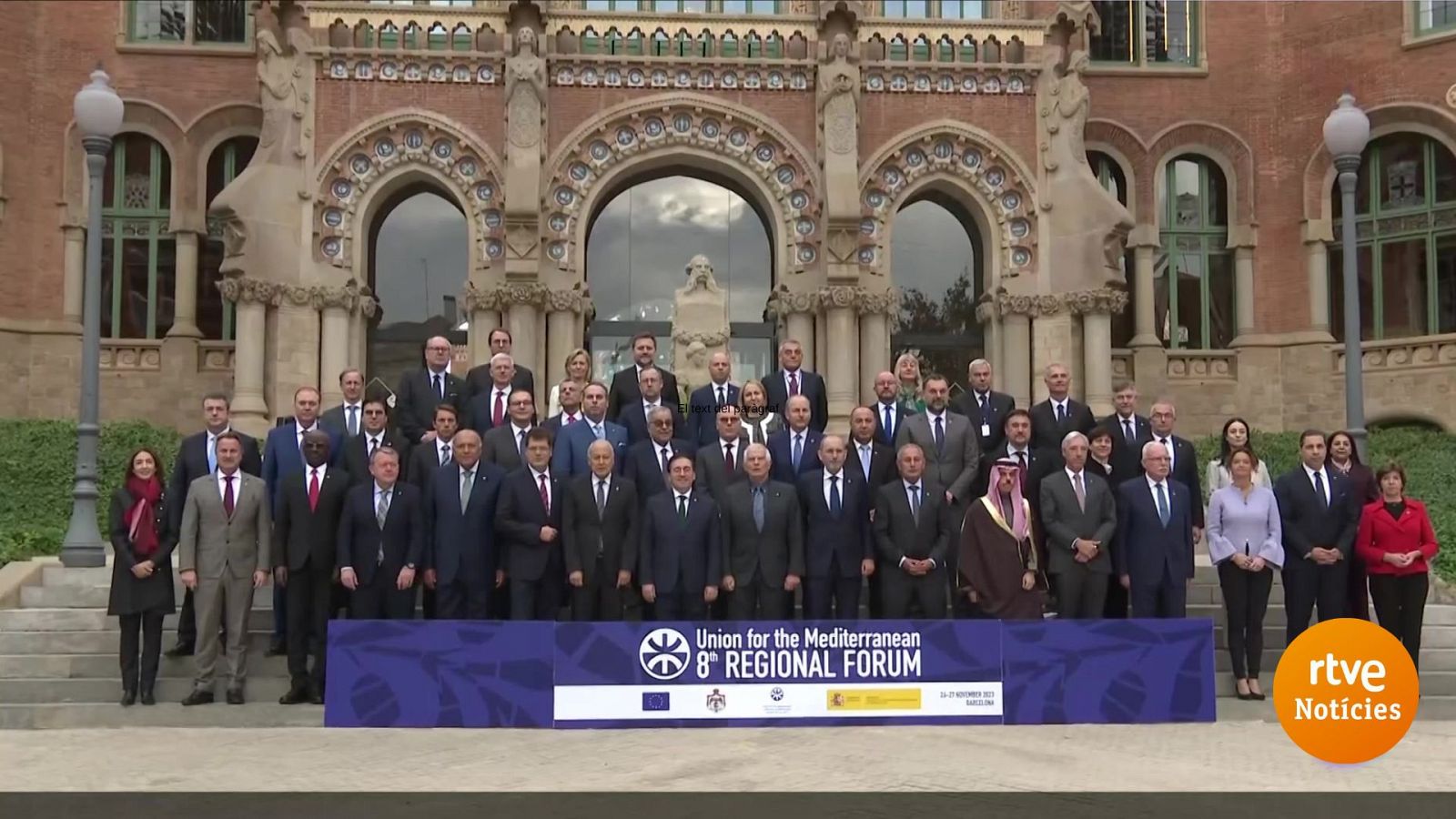 Fotografia de familia de la cimera de la Unió pel Mediterrani a l'Hospital de Sant Pau