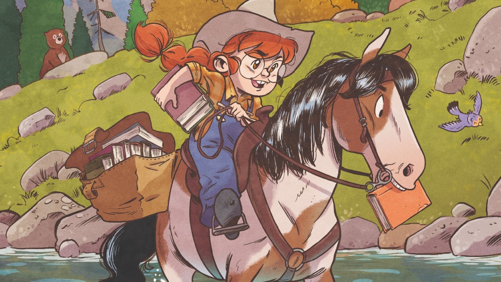 Detalle de la portada de 'Molly Wind. Bibliotecarias a caballo'