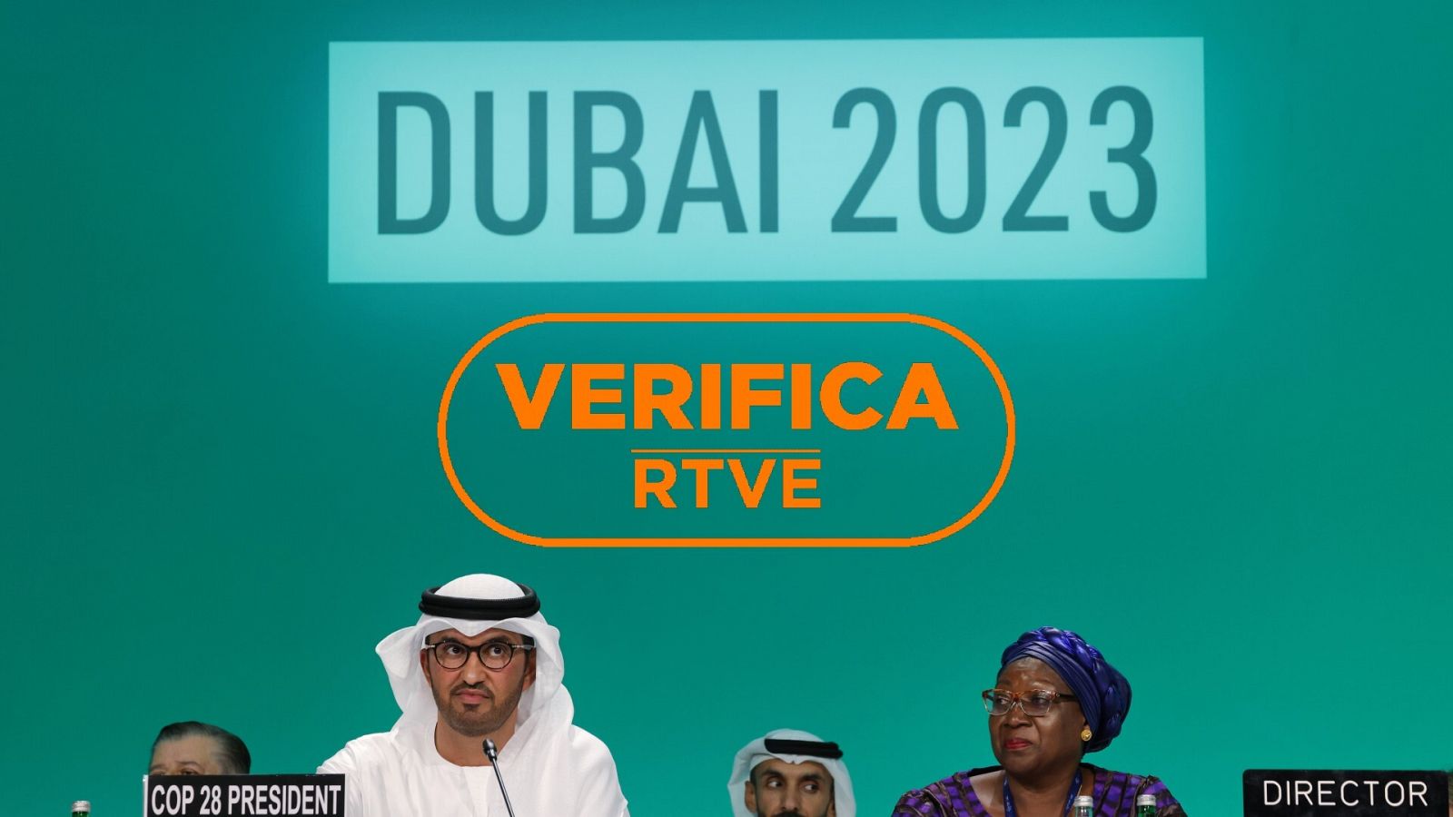 COP28: Desmentimos bulos sobre cambio climático. Con el sello VERIFICARTVE en color naranja