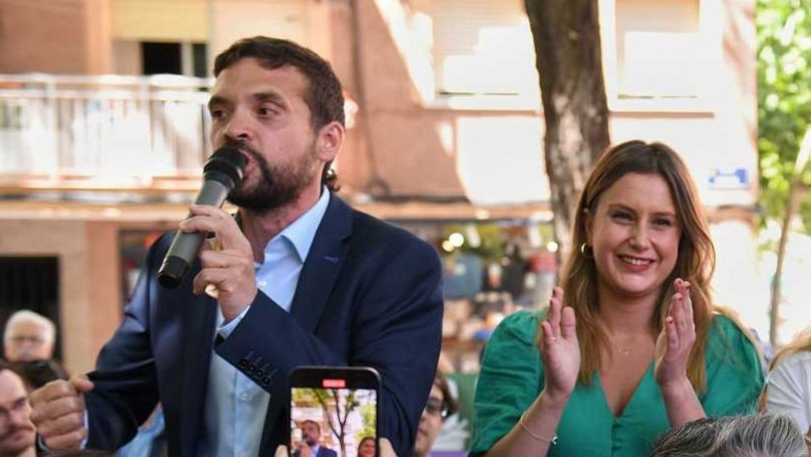 Jesús Santos y Alejandra Jacinto, en un acto de las elecciones del 28M