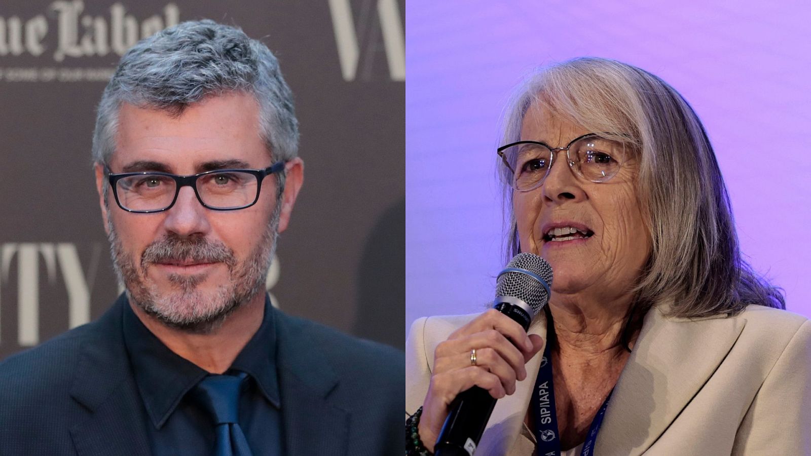 El periodista Miguel Ángel Oliver, propuesto como nuevo presidente de EFE, y Gabriela Cañas, cesada en el cargo.