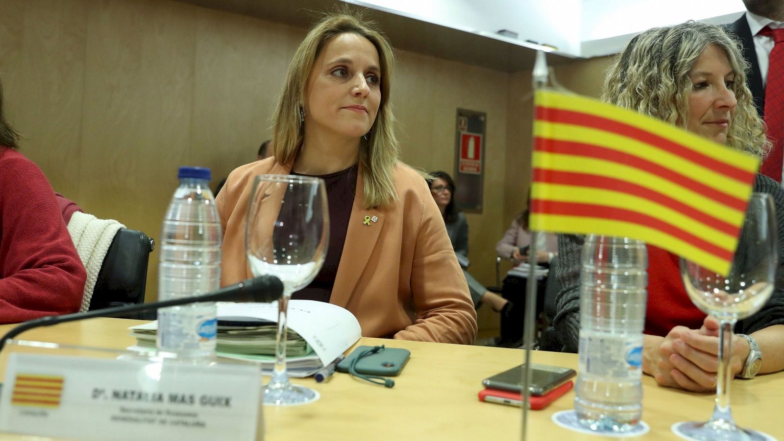 La consellera d'Economia Natàlia Mas Guix en els instants previs a una reunió del Consell de Política Fiscal i Financera