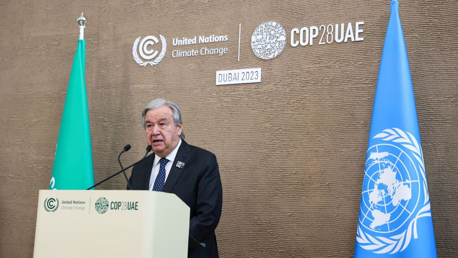 COP28: El secretario general de la ONU, António Guterres, pide la "máxima ambición" para acabar con los combustibles fósiles