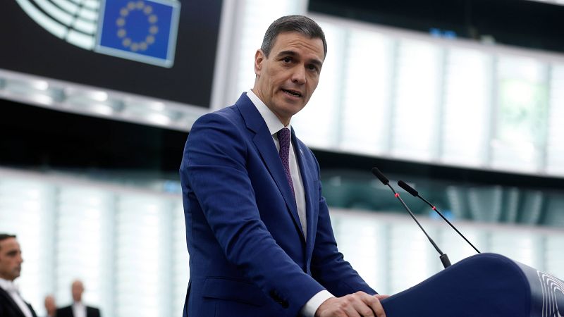 Sánchez pide en el Parlamento Europeo el fin de las muertes en Gaza como consecuencia de los ataques de Israel.