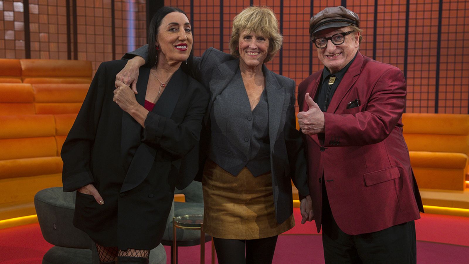 Mercedes Milá, junto a Rossy de Palma y Javier Gurruchaga