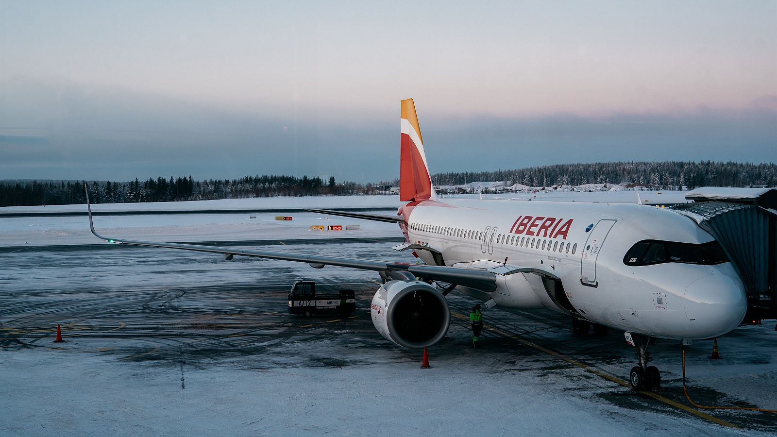 Avión de Iberia que realiza la ruta entre Madrid y Rovaniemi, la capital de Laponia.