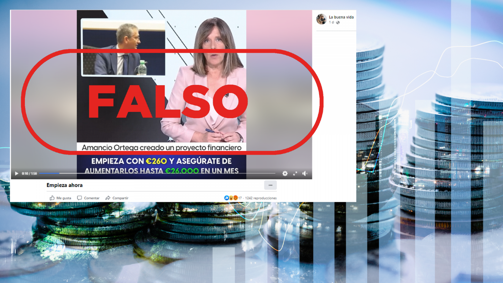 Deepfakes: suplantan a RTVE para promocionar de forma fraudulenta un proyecto financiero, con el sello Falso de VerificaRTVE