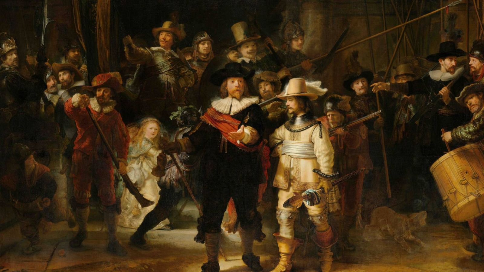 Fotografía del cuadro 'La ronda de noche', de Rembrandt