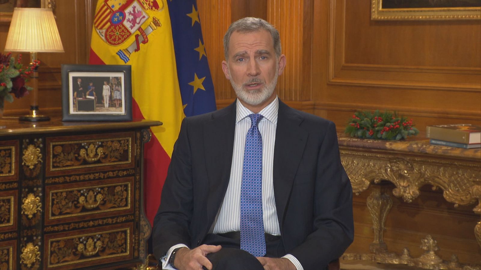 El Rei Felip VI durant el missatge de Nadal