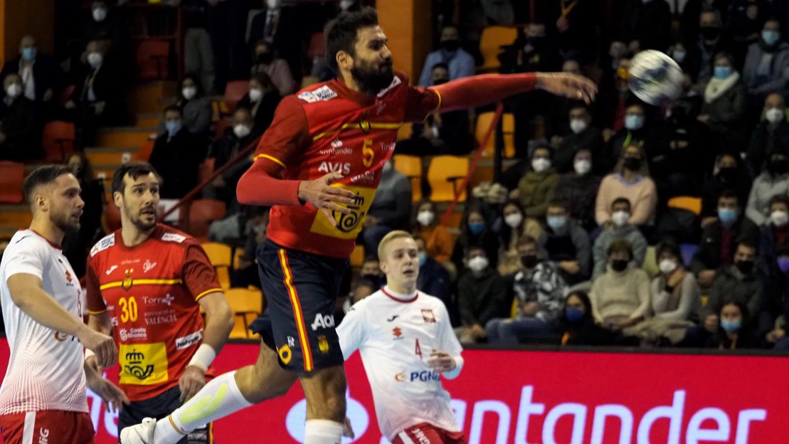 Europeo balonmano 2024: Jorge Maqueda, en un partido de los Hispanos