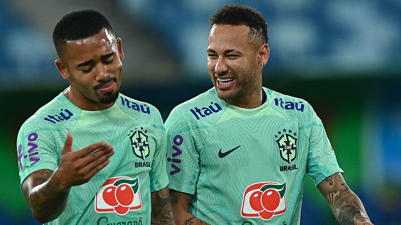 Neymar Jr. en un entrenamiento con la selección de Brasil