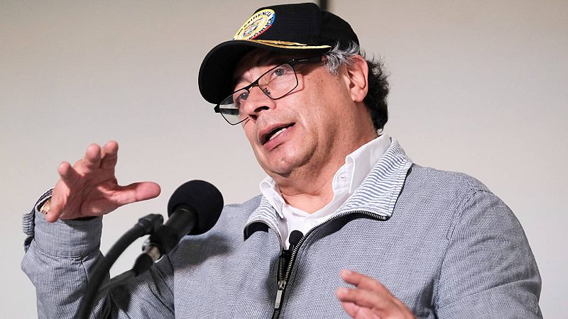 El presidente de Colombia, Gustavo Petro, durante una rueda de prensa en Bogotá