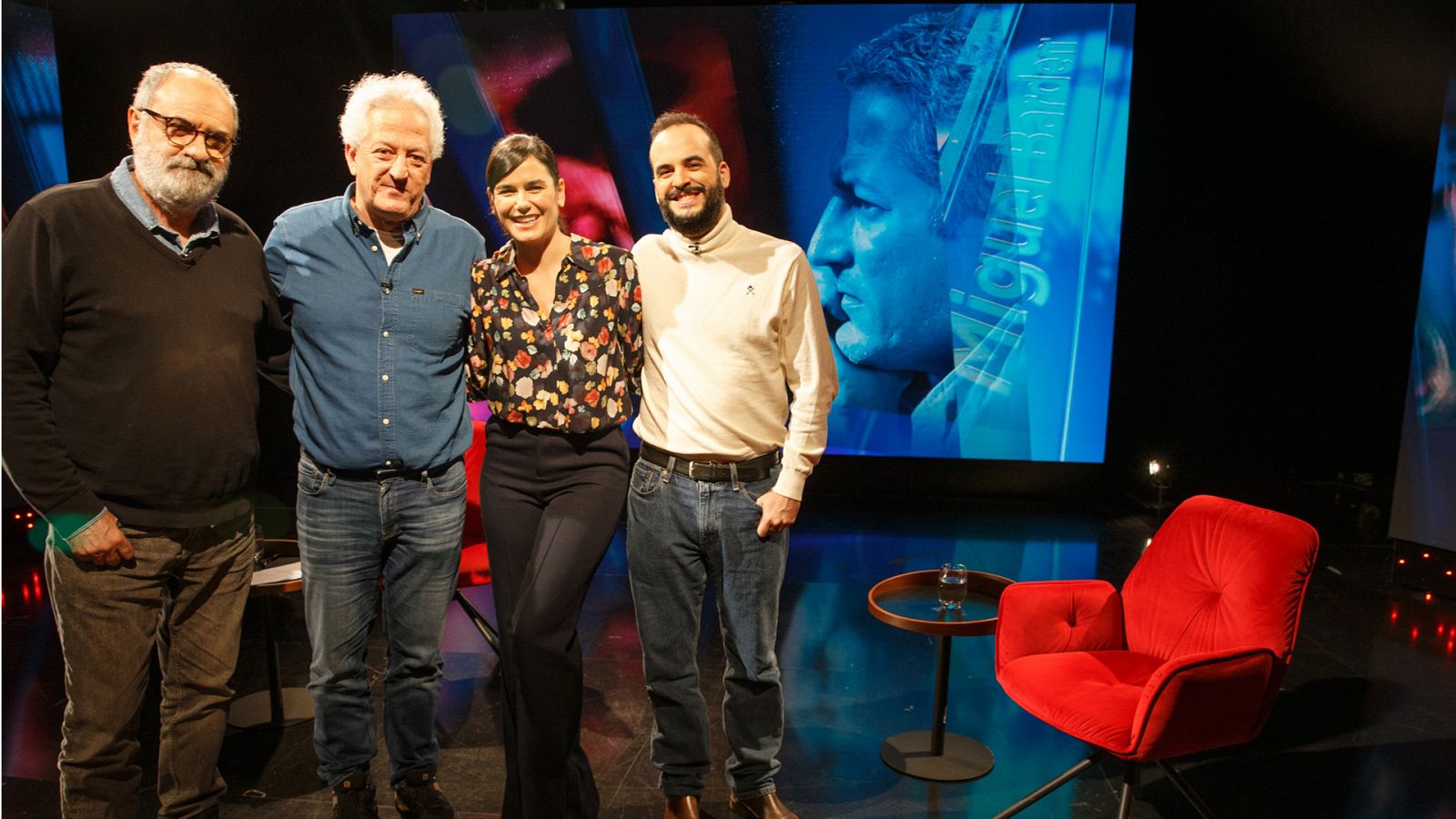 Los participantes en el coloquio: Joaquín Climent, Miguel Bardem, Javier Zurro y Elena S Sánchez