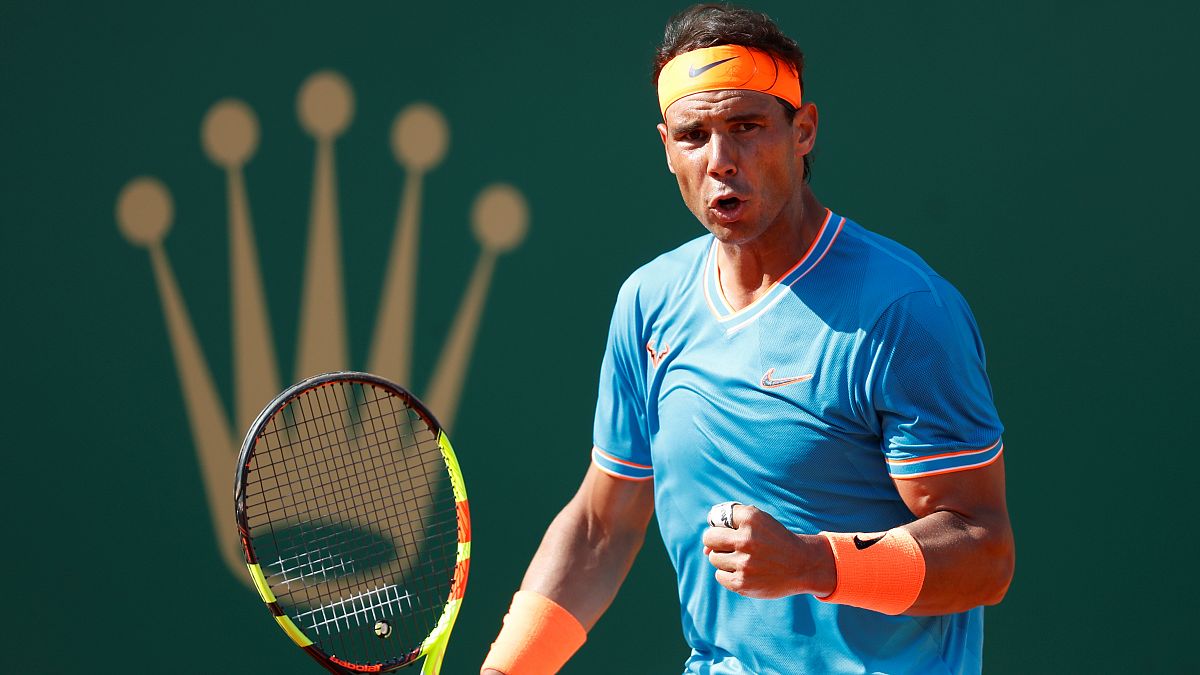 Rafa Nadal celebra un punto ante Guido Pella.