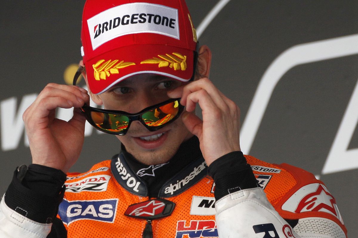 Casey Stoner durante el GP de España en Jerez de la Frontera.