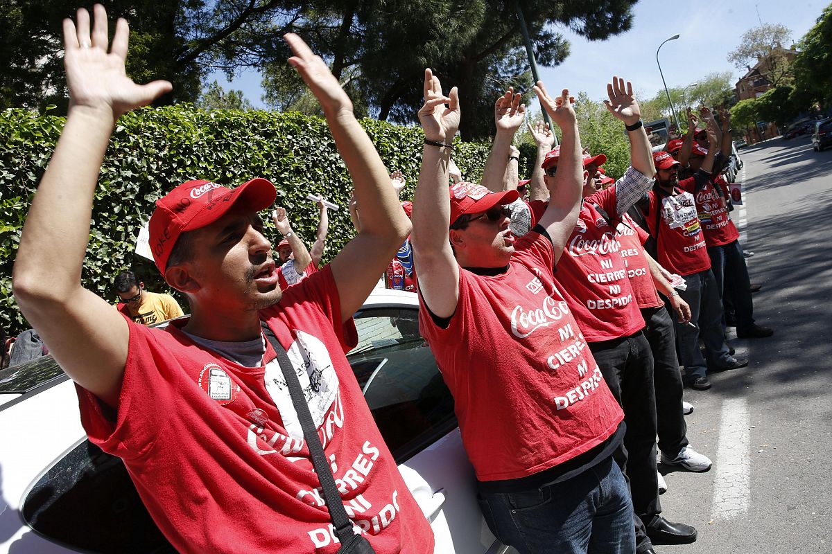 CONCENTRACIÓN DE TRABAJADORES DE COCA COLA