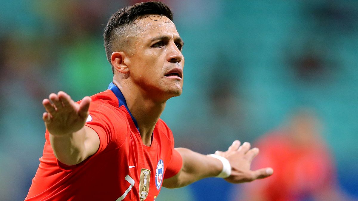 Alexis Sánchez, en el partido contra Ecuador.