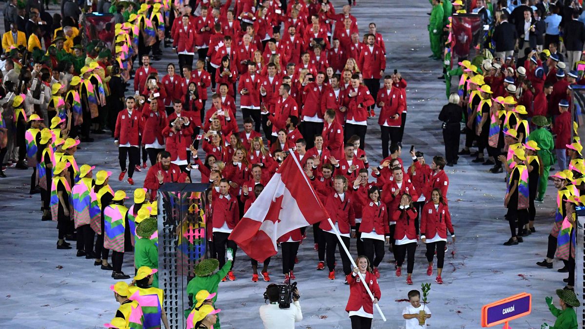 La delegación canadiense, en la ceremonia de apertura de los Juegos de Río 2016.