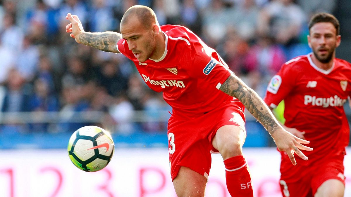 Sandro Ramírez, en un partido con el Sevilla.