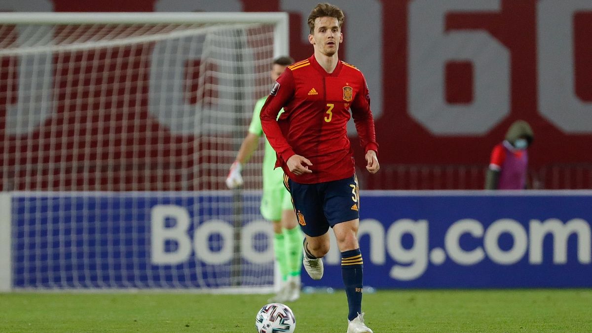 El central Diego Llorente, en un partido con la selección.